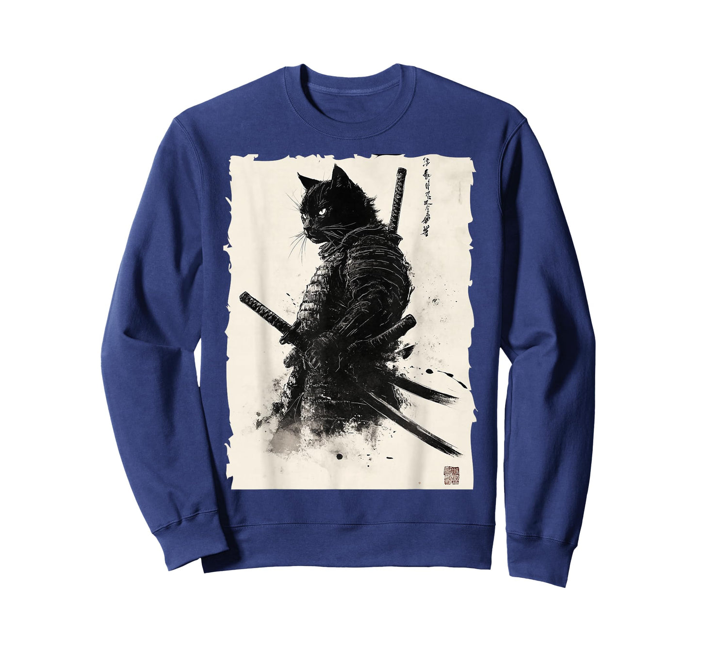 Black cat Vintage Japanese Samurai Cat Retro Ukiyo-e Artwork T-Shirt