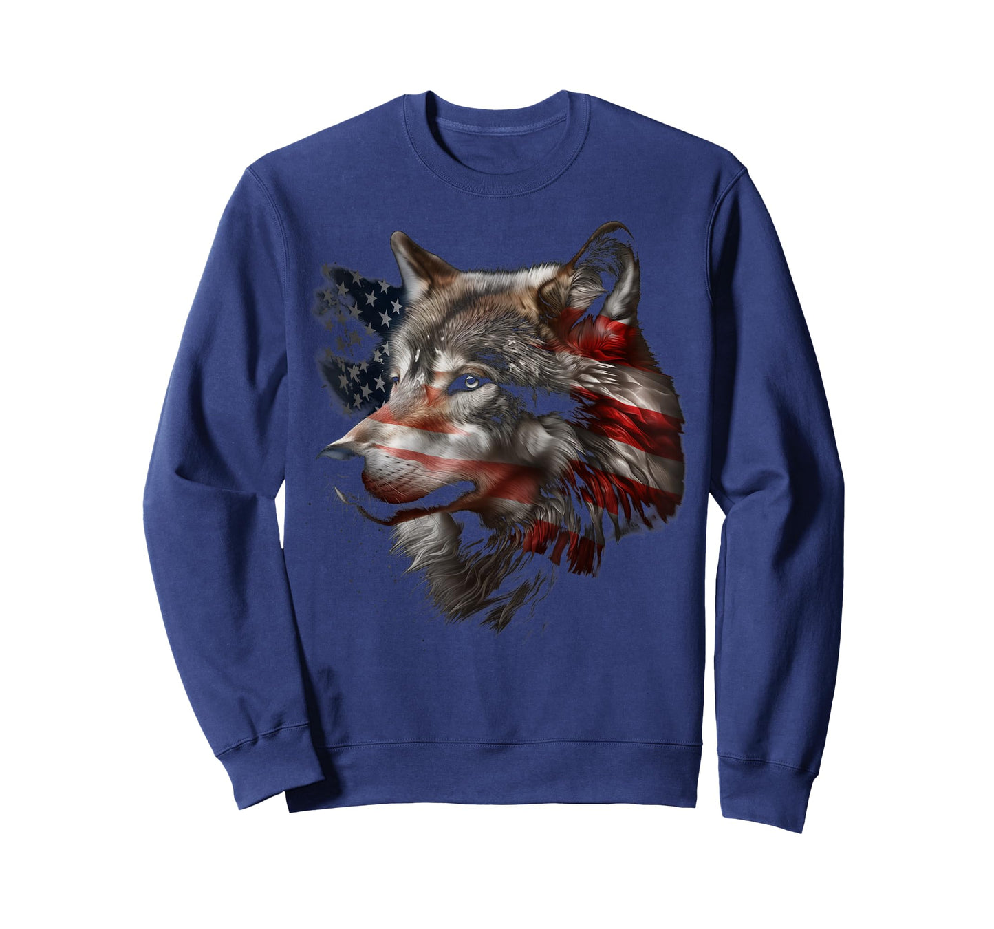Wolf American Flag USA Patriotic Wolf Lover T-Shirt