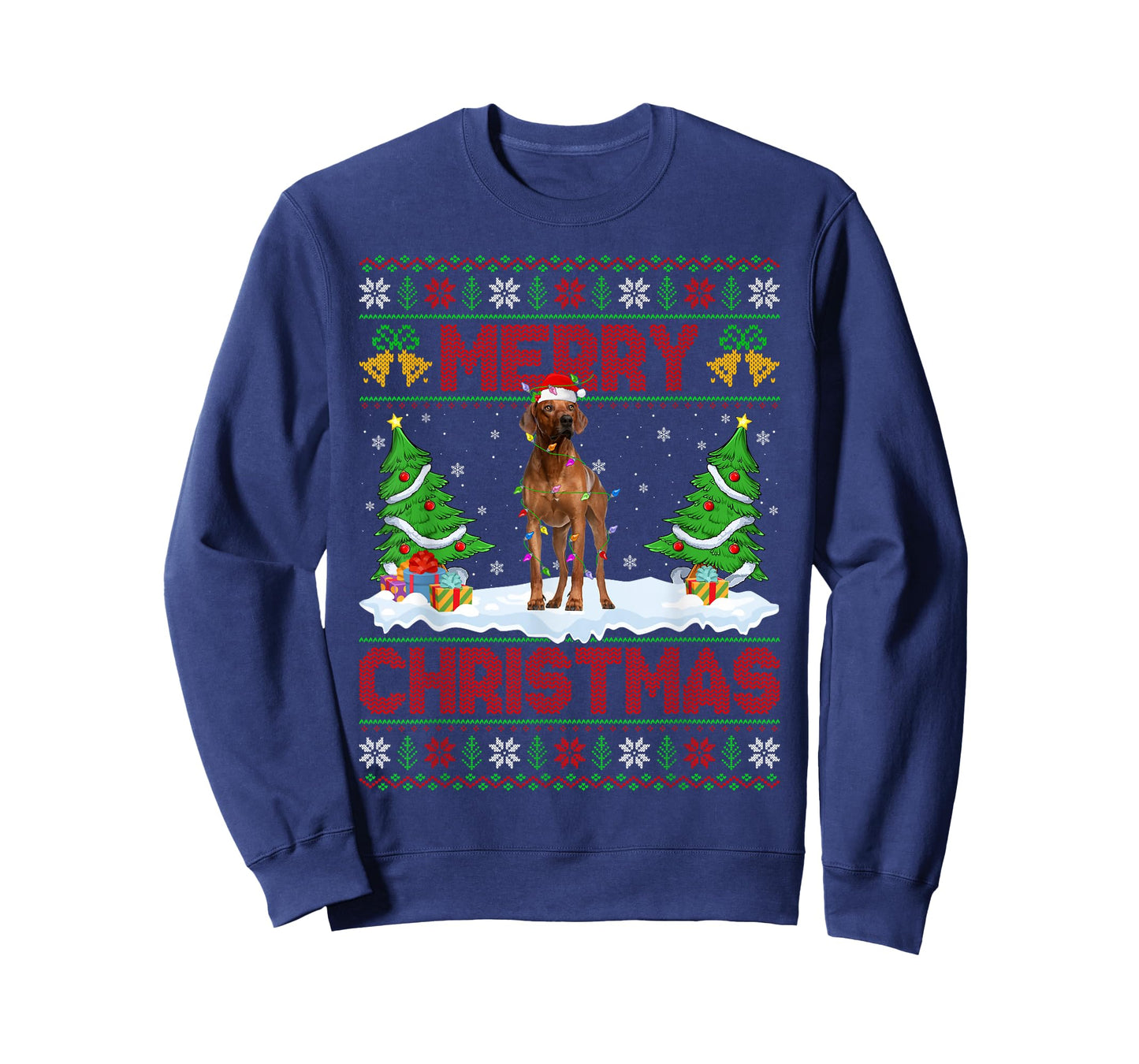 Rhodesian Ridgeback Christmas Ugly Sweater Funny Dog Xmas T-Shirt