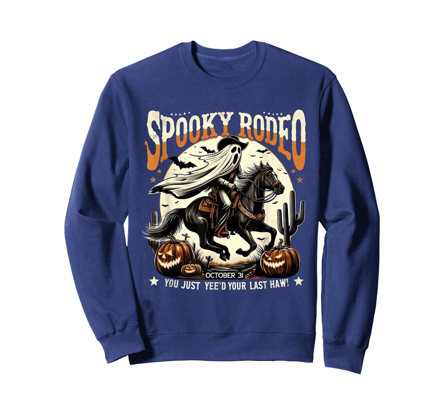 Ghost Cowboy Halloween Western Vintage Design T-Shirt