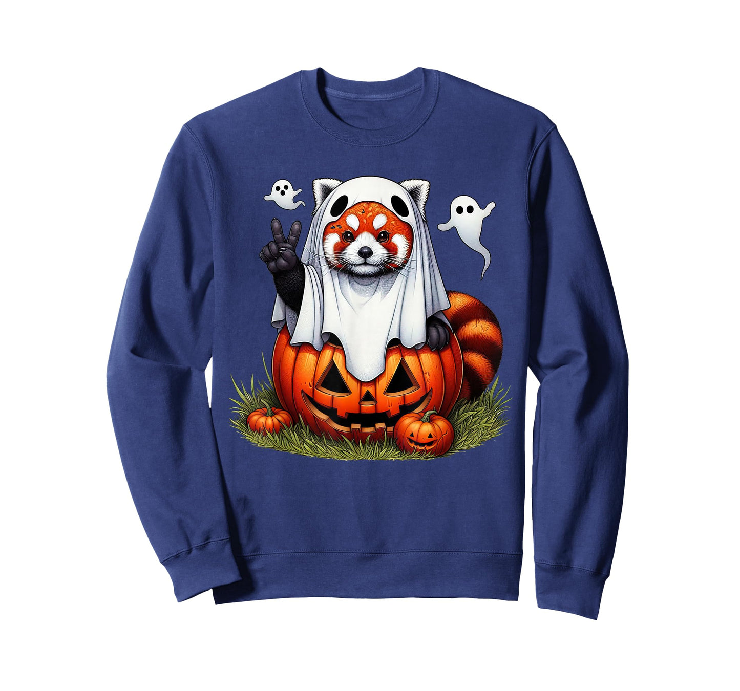 Funny Red Panda Ghost Boo Halloween Womens Mens Kids T-Shirt