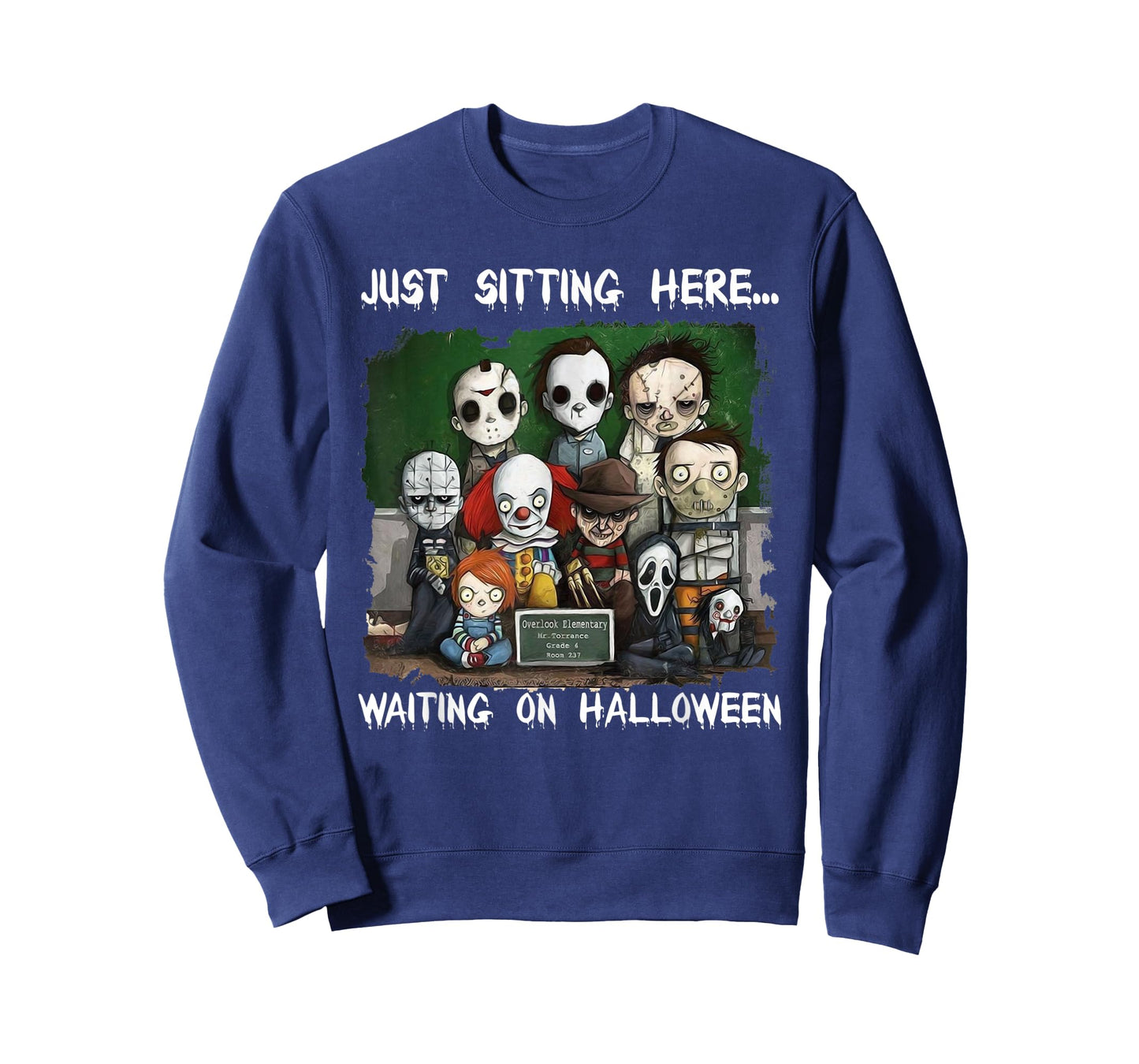 Chibi Horror Movie Just Sitting Here Waiting On Halloween T-Shirt