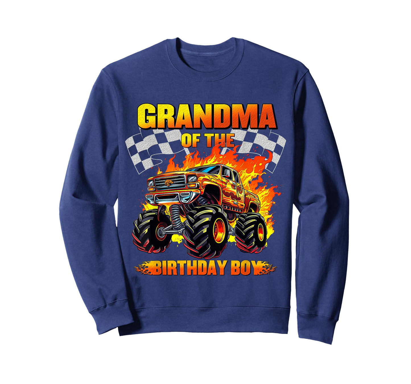 Grandma Of The Birthday Boy Monster Truck Family Matching T-Shirt
