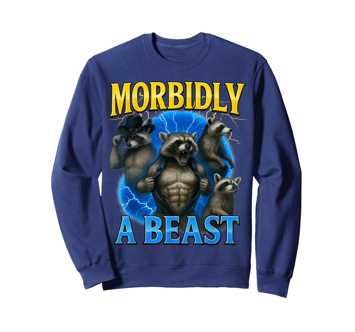 Morbidly A Beast Alpha Funny Raccoon Bootleg Funny 90s Memes T-Shirt
