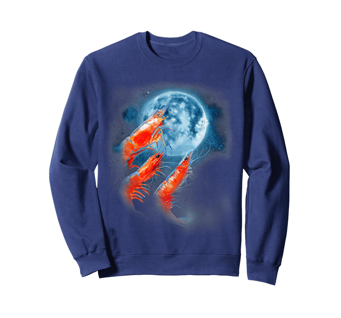 Three Shrimp Moon | Funny 3 Shrimp Howling Moon Men Women T-Shirt