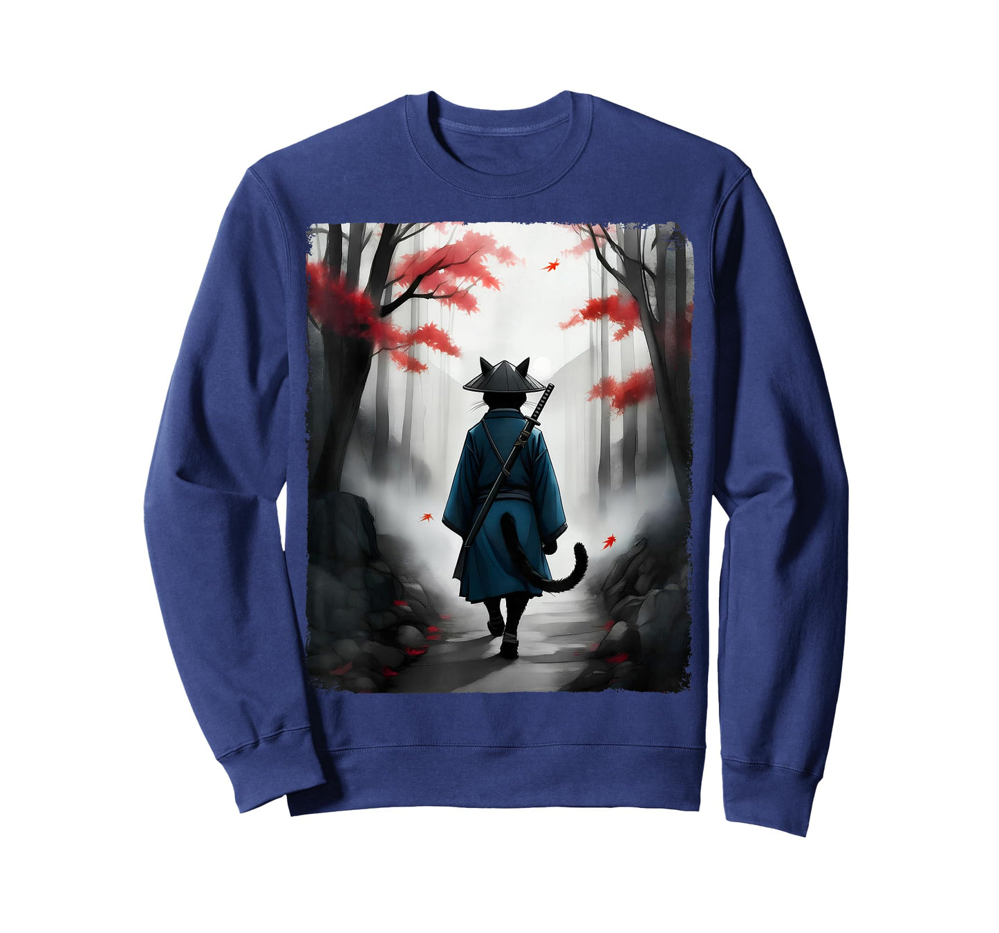 Samurai Cat Warrior Vintage Ukiyo-e Art Japanese Graphic T-Shirt