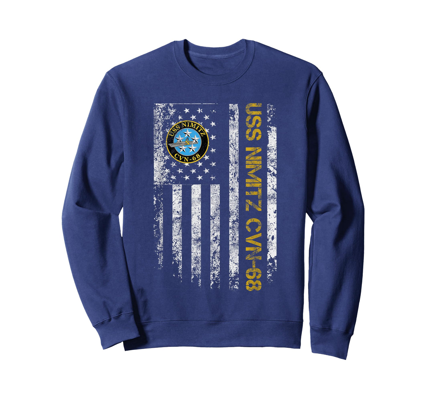 USS Nimitz CVN-68 Aircraft Carrier Veteran Flag Veterans Day T-Shirt