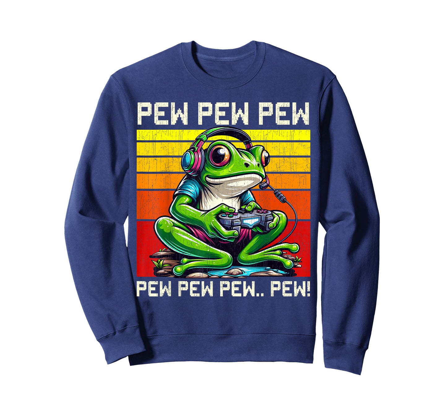 Frog Gamer Pew Funny Video Games Vintage Boys Men Girls T-Shirt