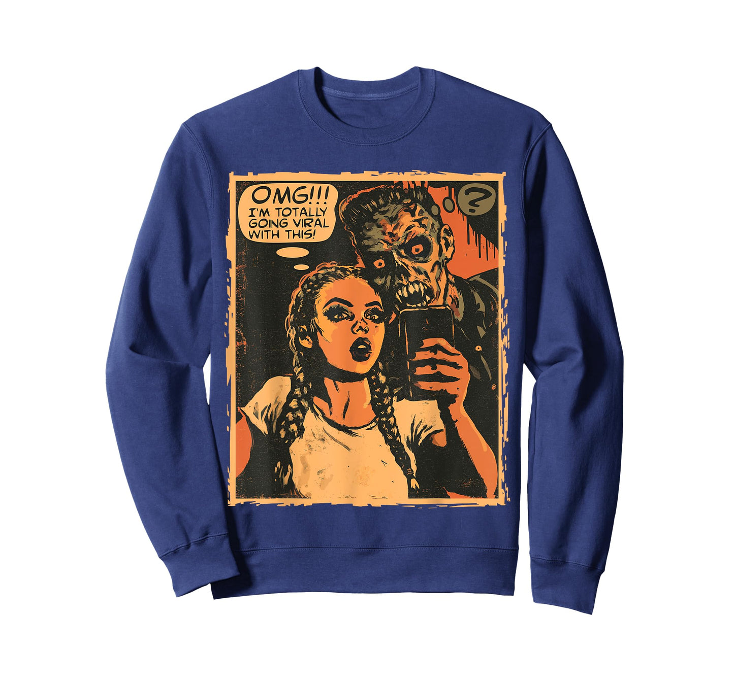 Zombie Selfie Viral Comic Horror Artwork for Halloween T-Shirt
