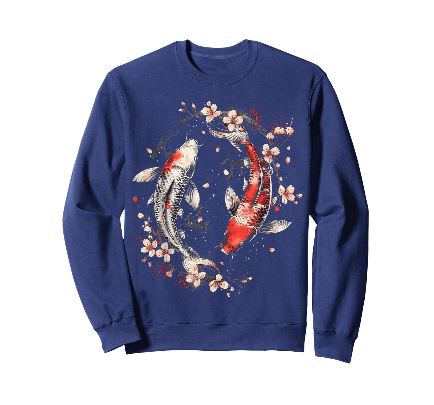Cherry Blossom Koi Carp Fish Japanese Sakura Graphic Art T-Shirt