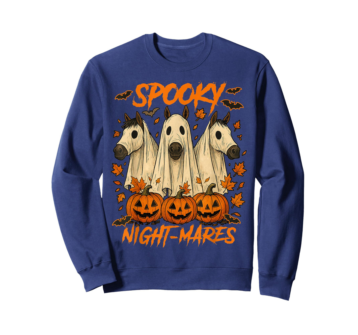 Halloween Vibes Horse Lover Boo Ghost Spooky Night-mares T-Shirt