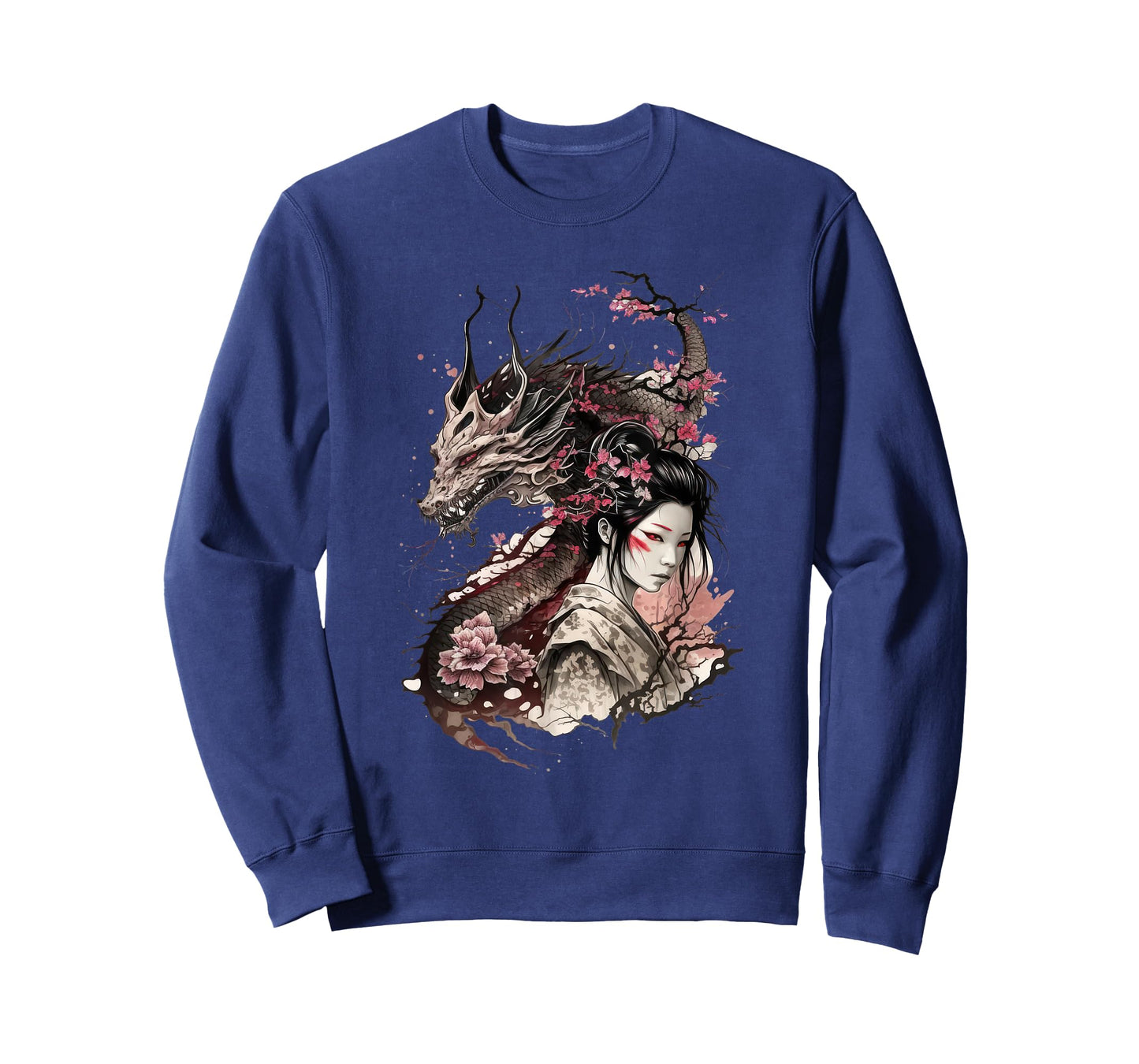 198 Sakura Japan Geisha Japanese Dragon Cherry Blossom T-Shirt