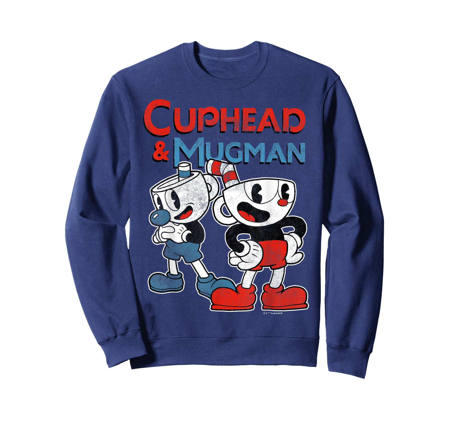 Cuphead & Mugman Black Classic Fit T-Shirt - Adult Crew Neck Short Sleeve