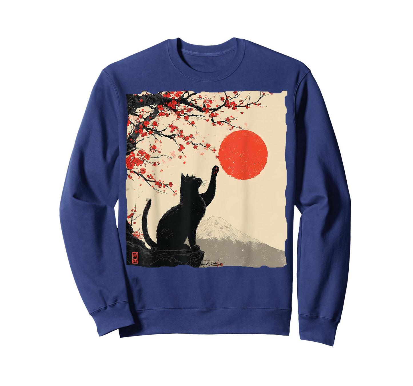 Vintage Japan Art Japanese Theme Retro Print Black Cat T-Shirt