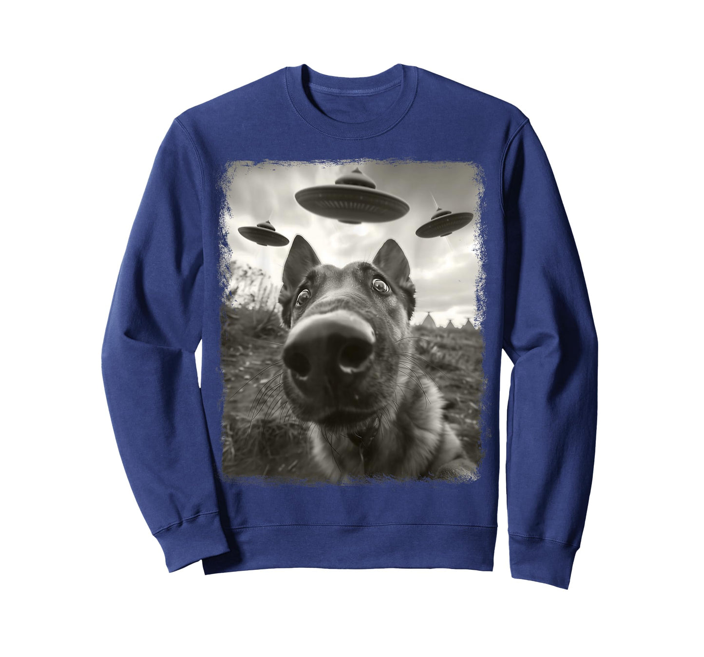 German Shepherd Dog UFO Alien Extraterrestrial Selfie T-Shirt