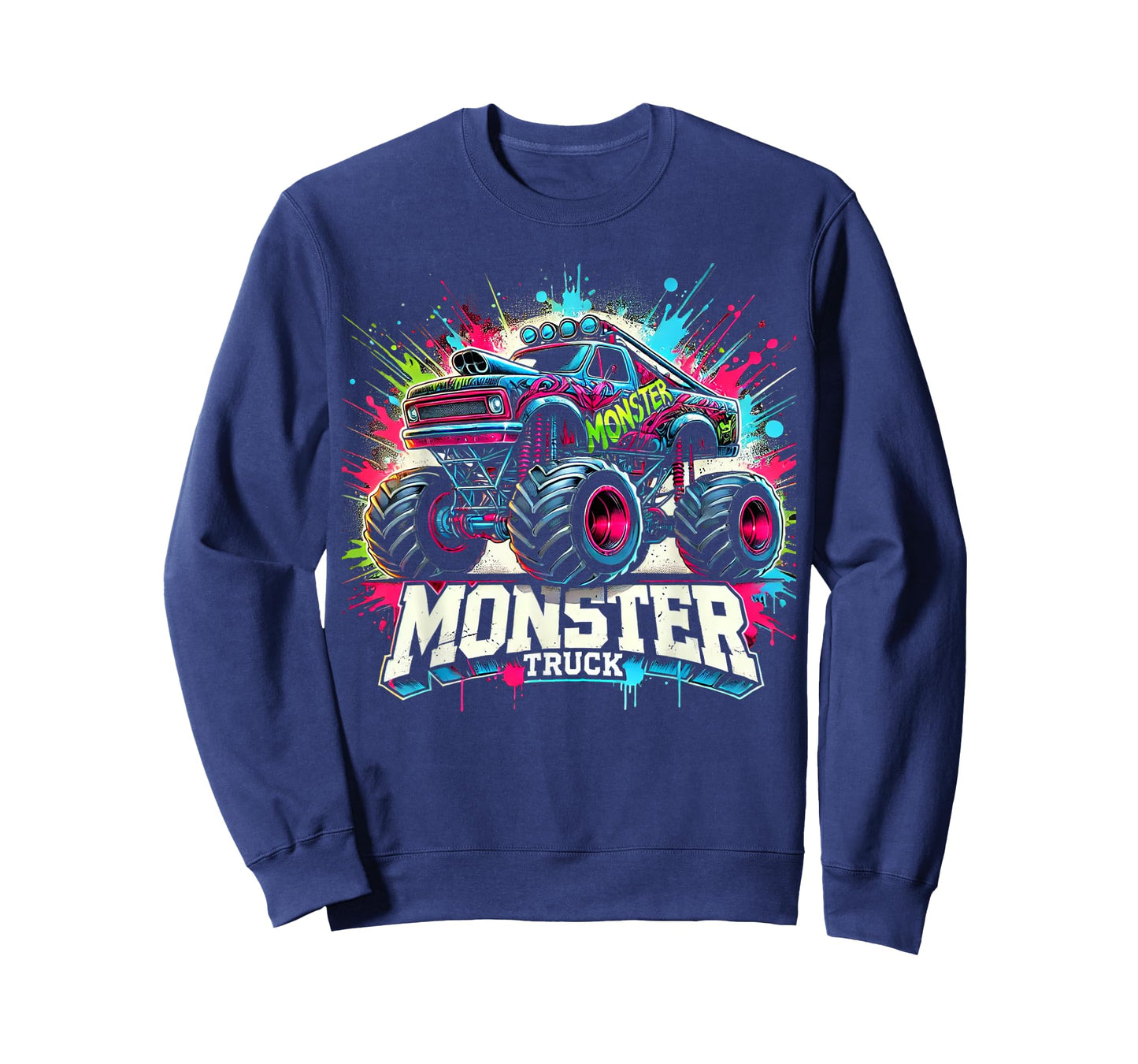 Monster Truck Retro Colorful Graffiti Toddlers Youth Adults T-Shirt
