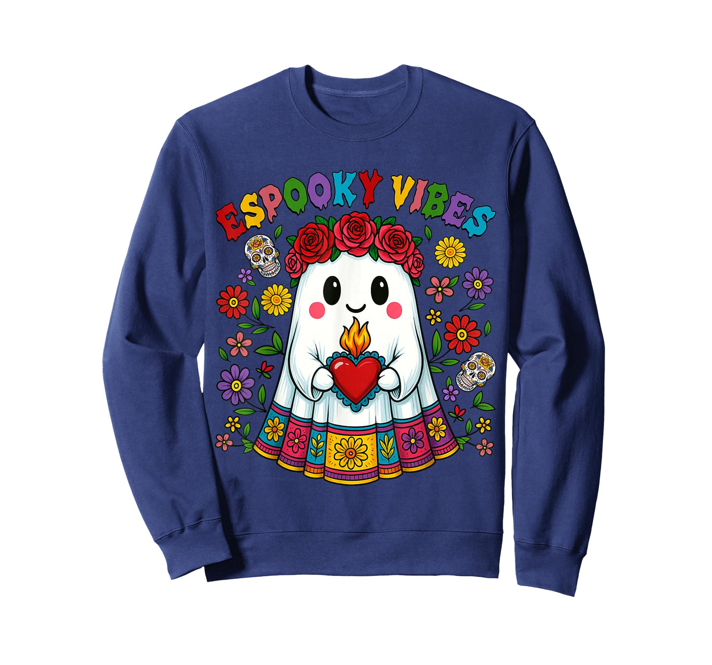 Espooky Vibes Halloween Mexican Concha Ghost Day of The Dead T-Shirt