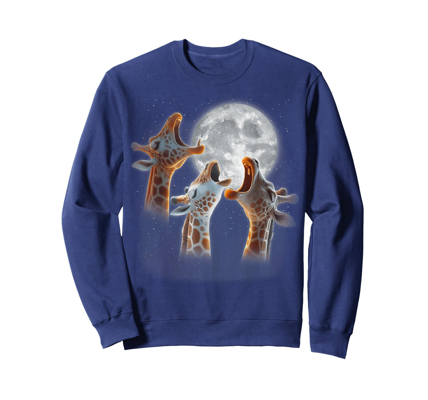 3 Giraffes Howling At The Moon Funny Giraffe Animal Lover T-Shirt