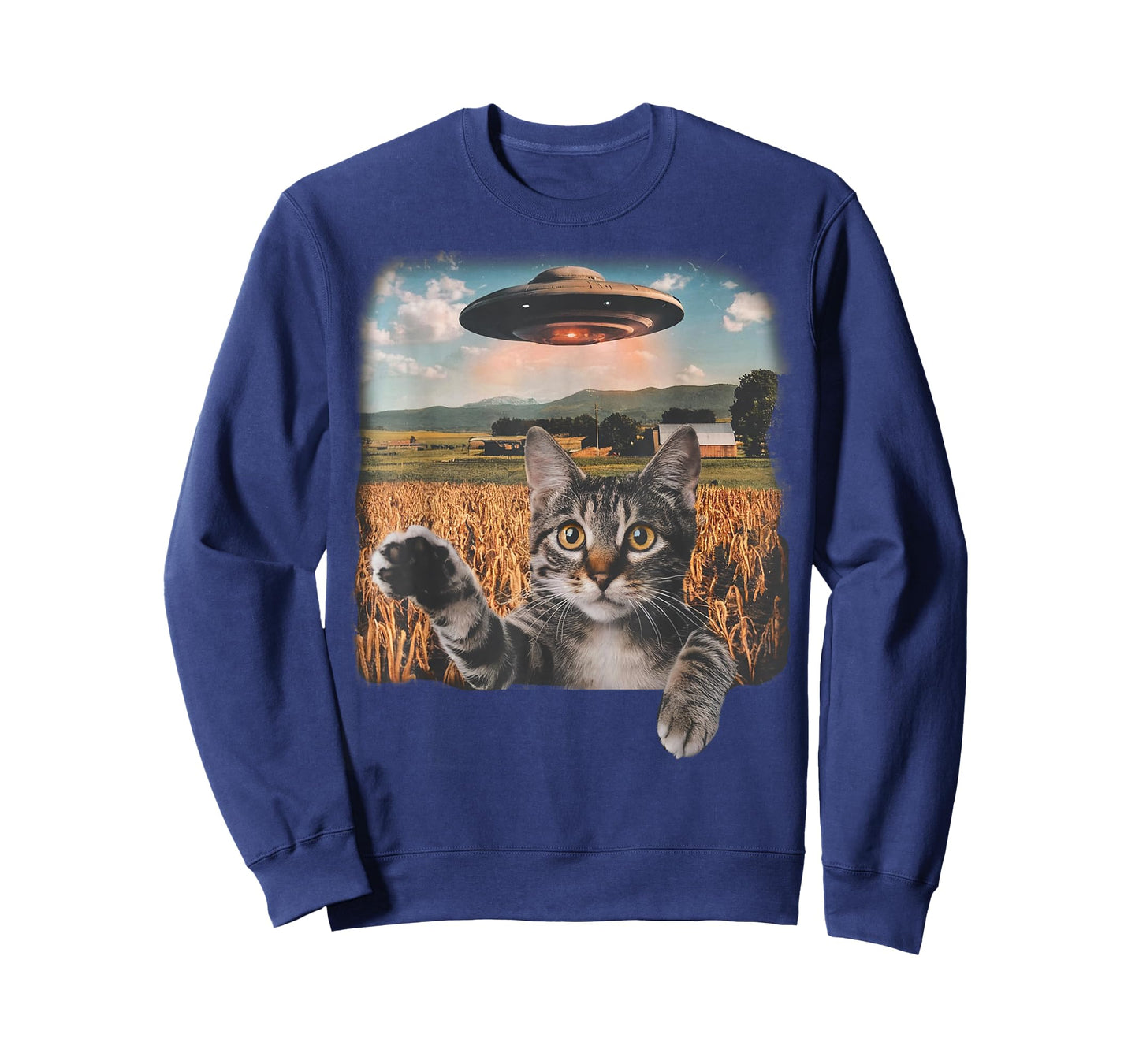 cat selfie with alien ufo T-Shirt