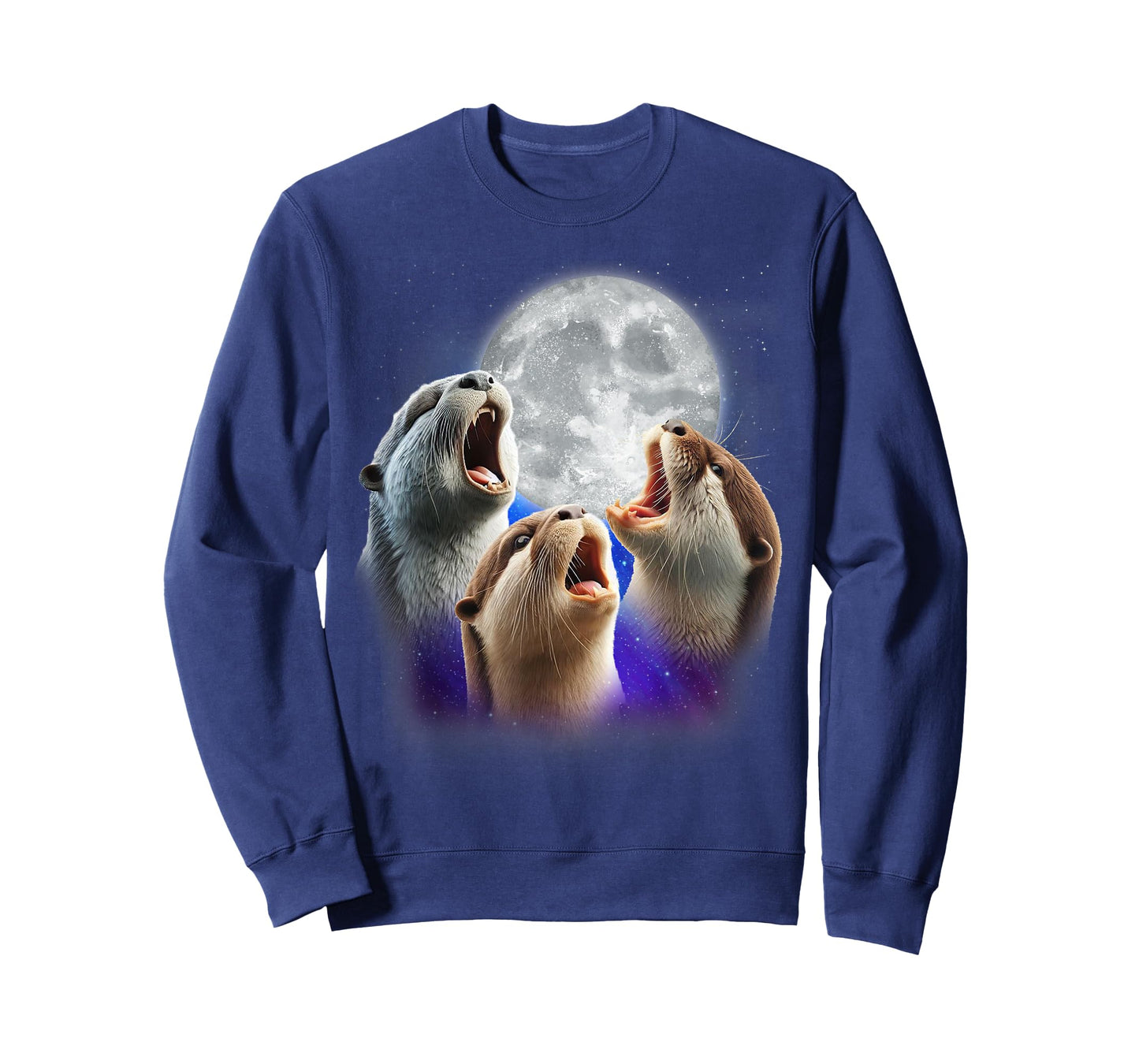 3 Otters Howling At The Moon Funny Sea Otter Animal Lover T-Shirt
