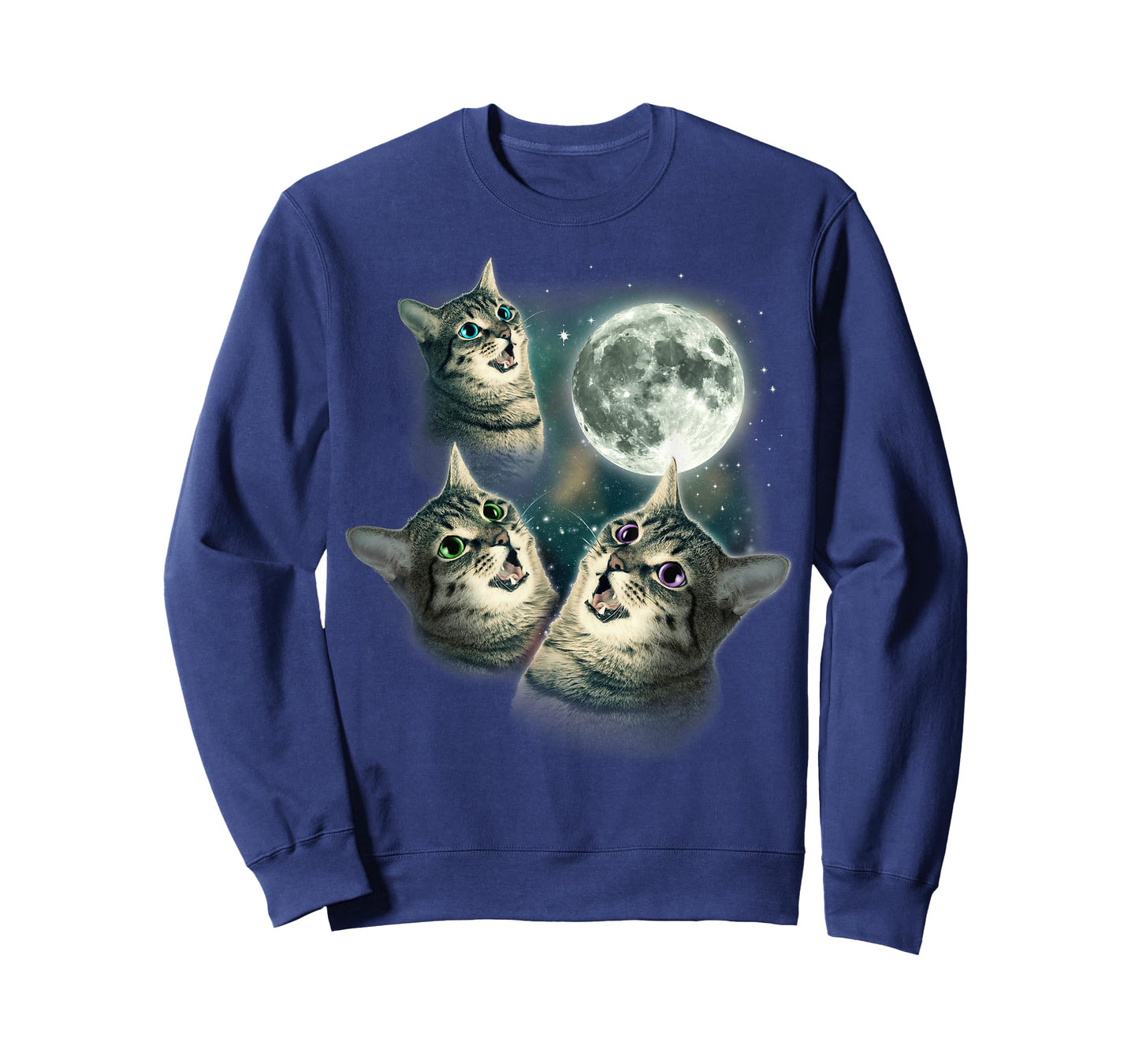 Funny Cat Shirt | Three Cat Moon 3 Wolfs Cute Kitten Graphic T-Shirt