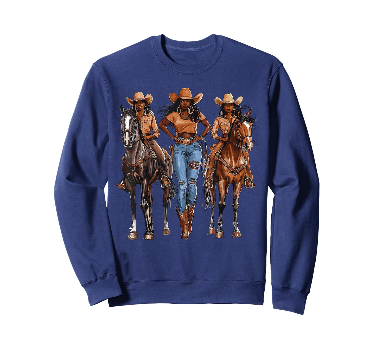 Black African American Cowgirl Western Country Texas Rodeo T-Shirt