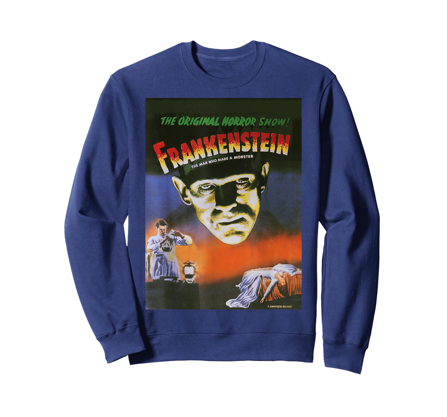 Universal Monsters Distressed Frankenstein Movie Poster T-Shirt