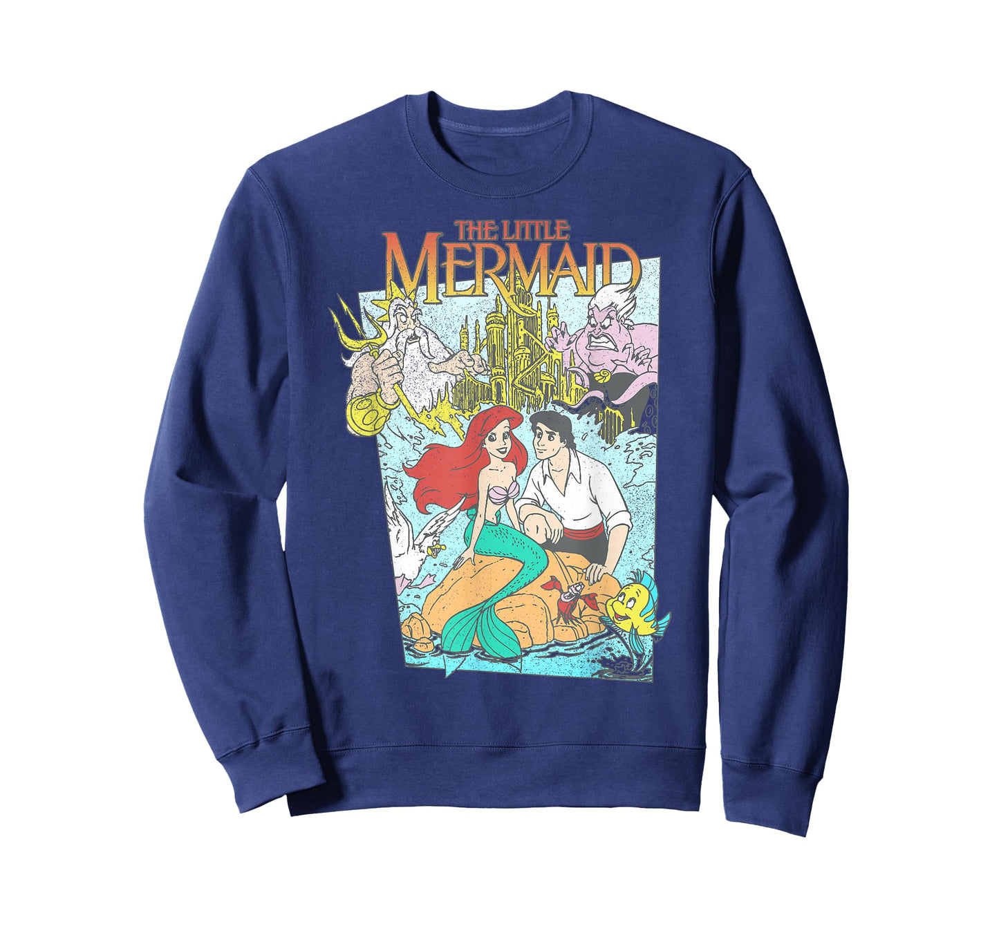 Disney The Little Mermaid Vintage Retro Movie Cover Graphic T-Shirt