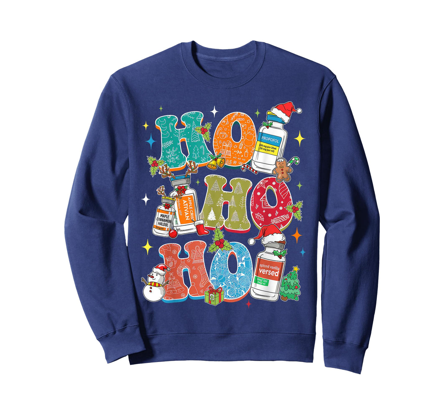 Ho Ho Ho Propofol Ativan Haldol Christmas ER ED Nurse Tech T-Shirt