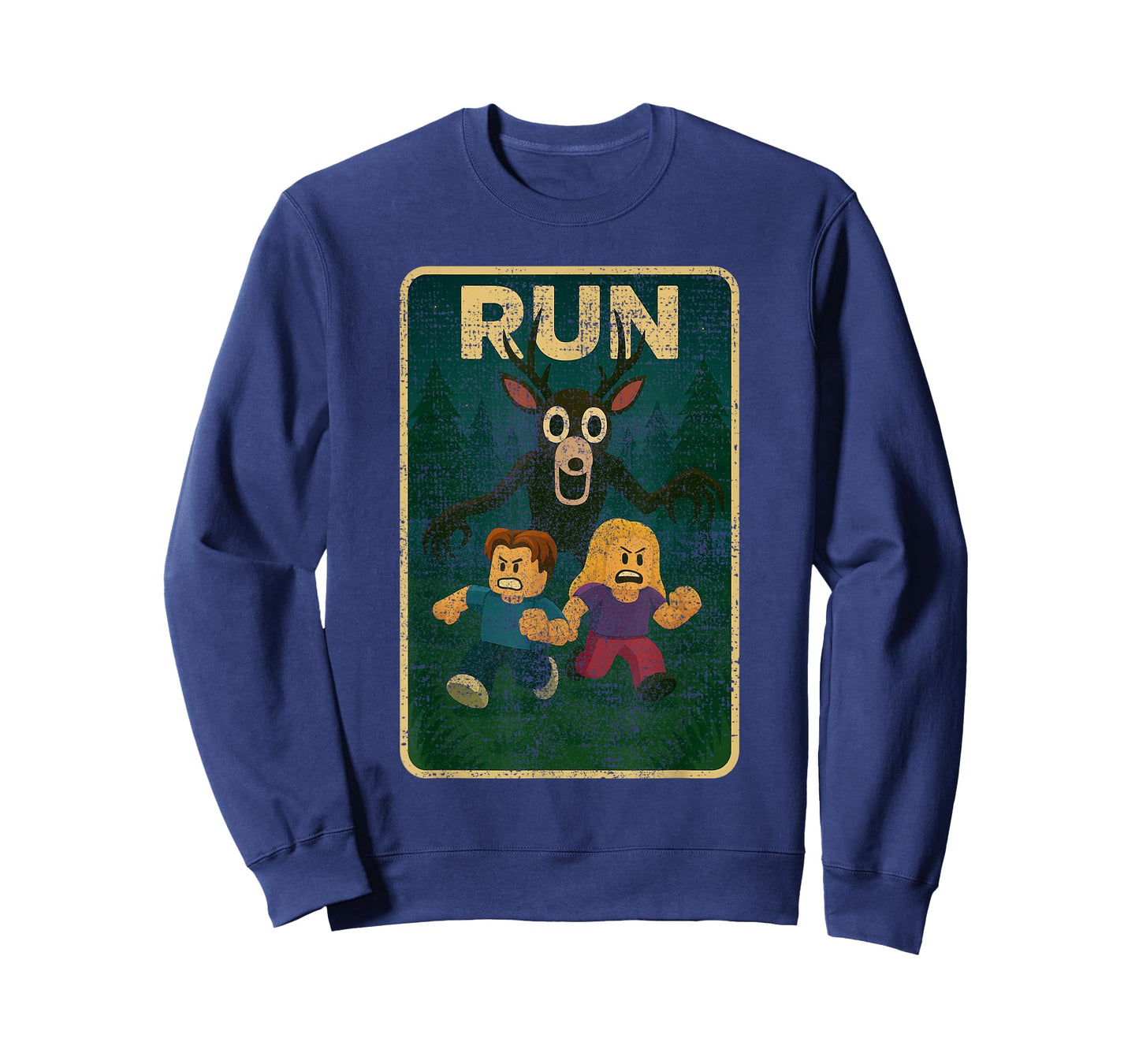 Run - 99 Nights Halloween Gamer Deer in The Forest Kids Meme T-Shirt