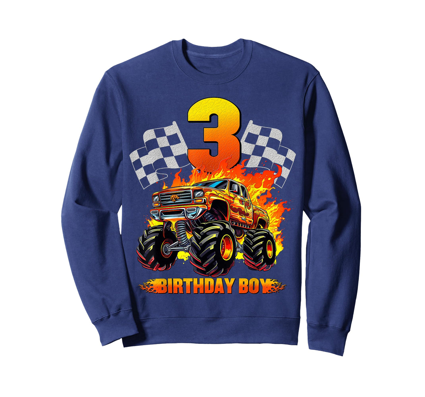 3 Year Old Birthday Monster Truck 3rd Birthday Boy Kids T-Shirt