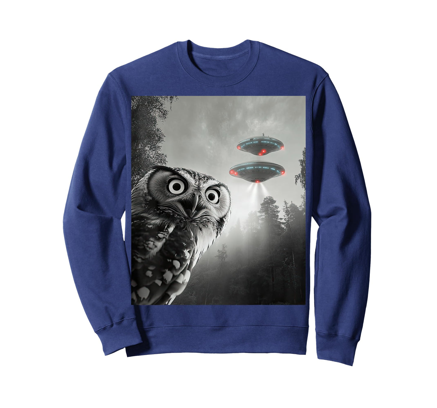 Owl Selfie With Alien UFO Men Women Boys Girls Kids T-Shirt