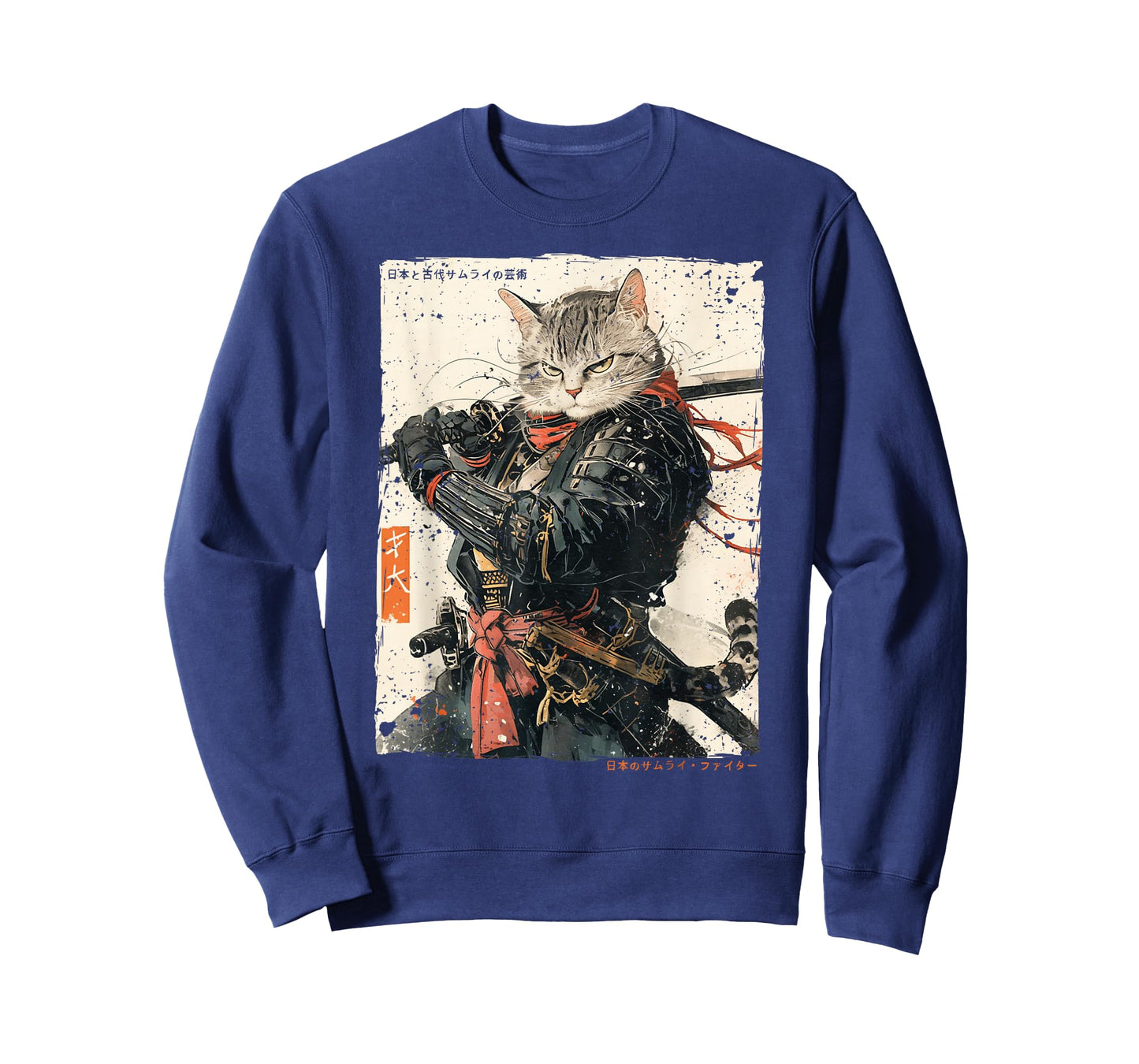 Samurai Cat Warrior Ukiyo Ink Artwork Cat Samurai T-Shirt