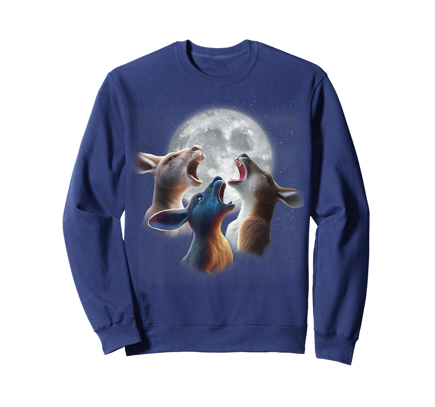 3 Kangaroos Howling At The Moon Funny Australian Kangaroo T-Shirt