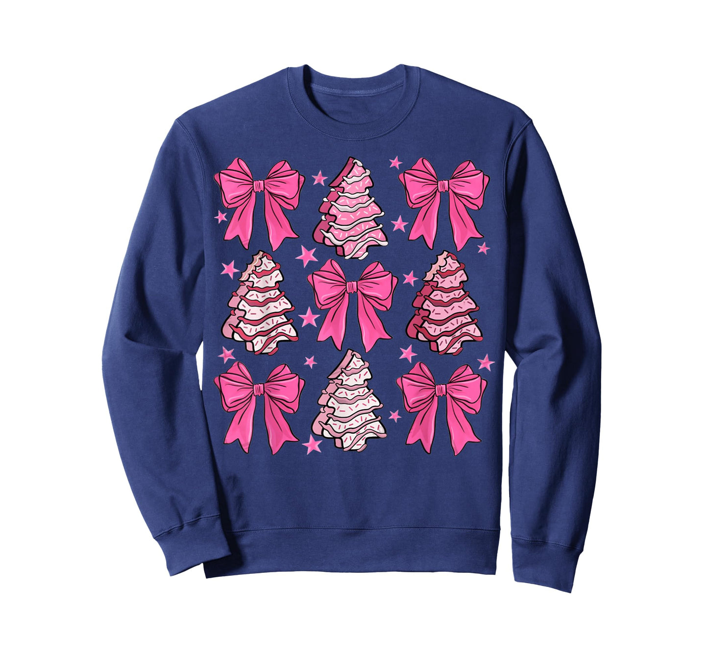 Coquette Bow Tree Cake Candy Cane Merry Christmas Women Girl T-Shirt