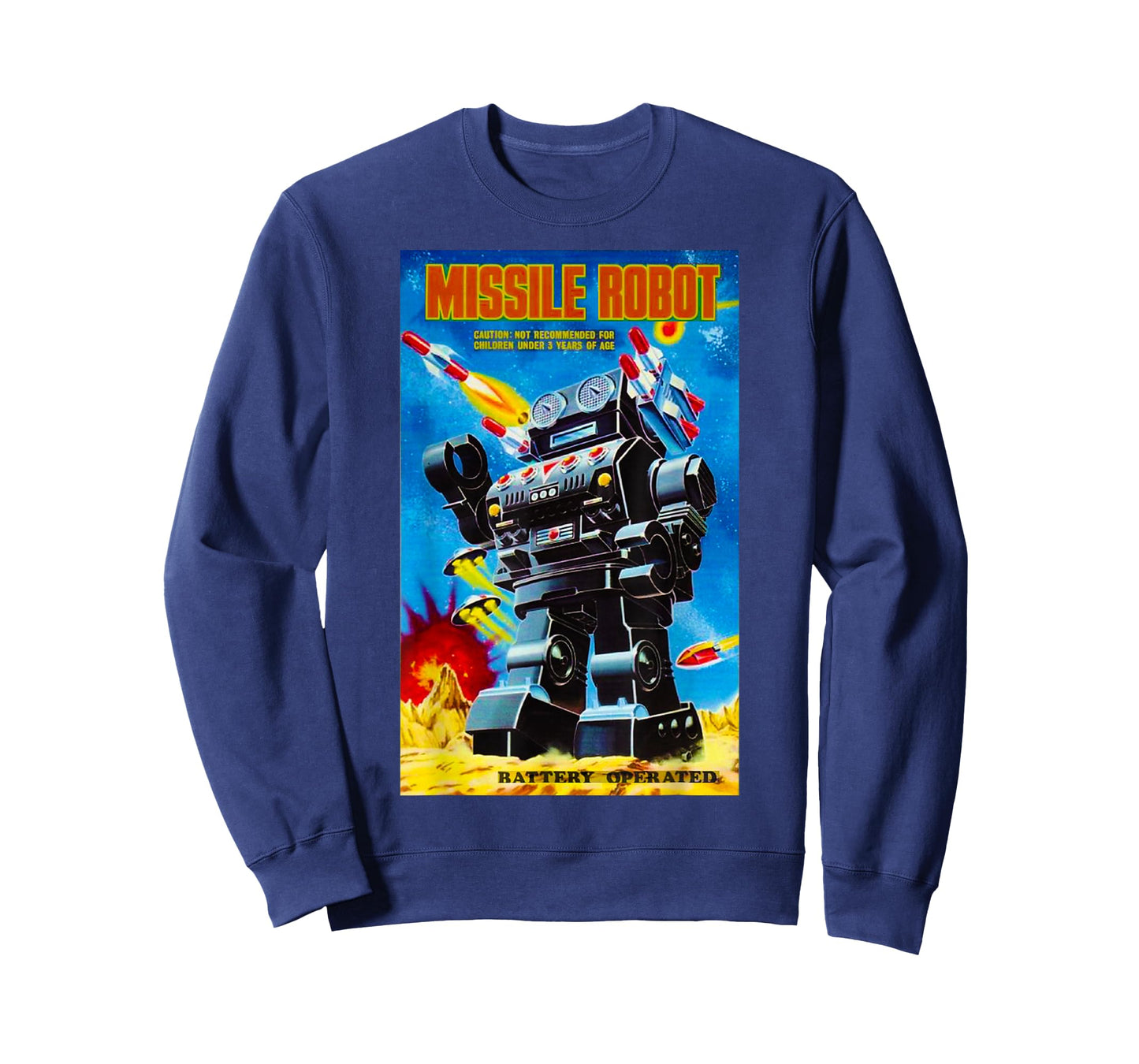 Vintage Graphics Missile Robot Retro Old American USA Toy T-Shirt Small