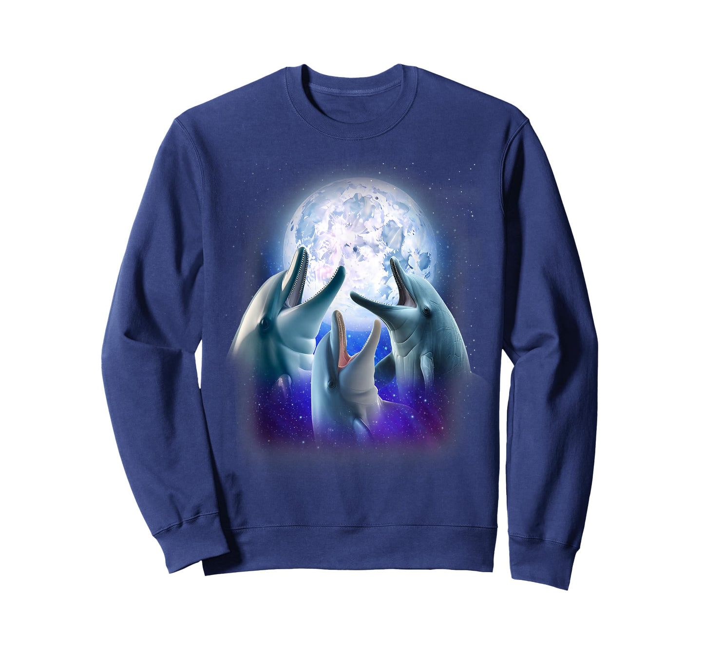 3 Dolphins Howling At The Moon Funny Dolphin Lover Aquarist T-Shirt
