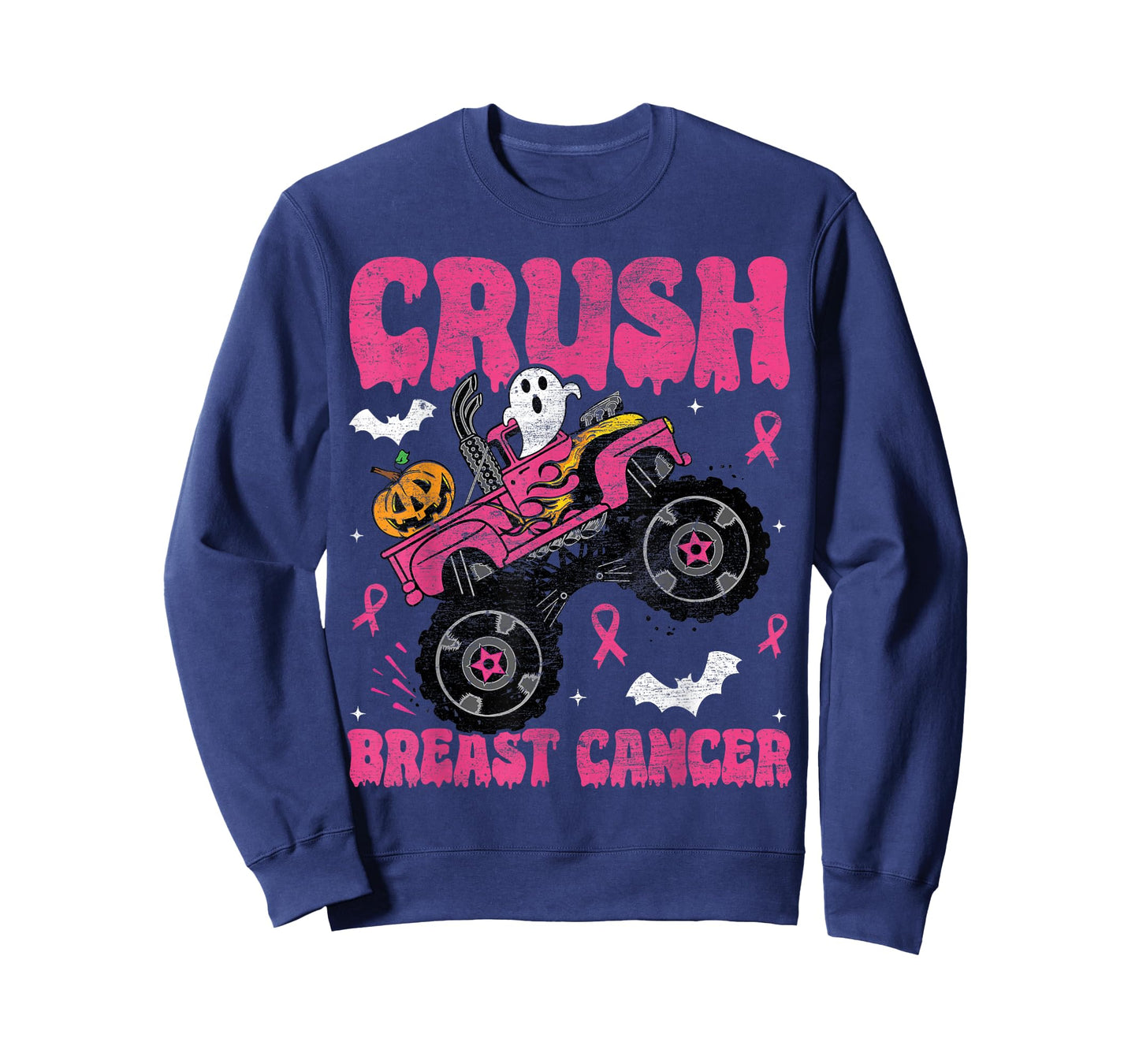 Crush Breast Cancer Awareness Monster Truck Halloween kids T-Shirt