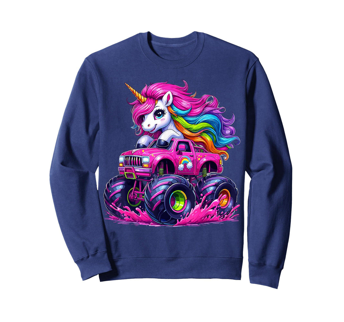 Unicorn Riding Monster Truck T-Shirt