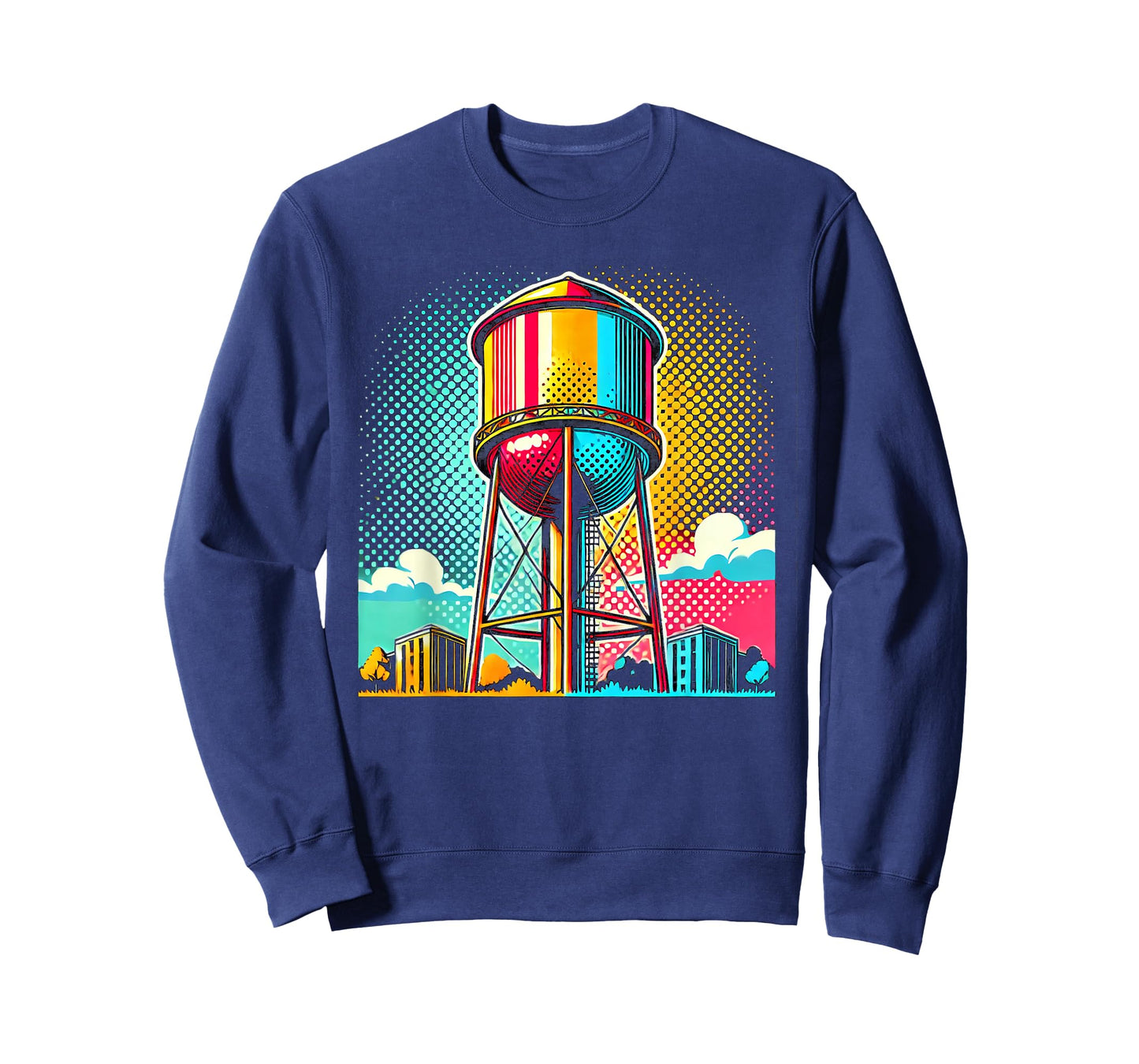 Pop Art Water Tower Colorful Urban Design T-Shirt