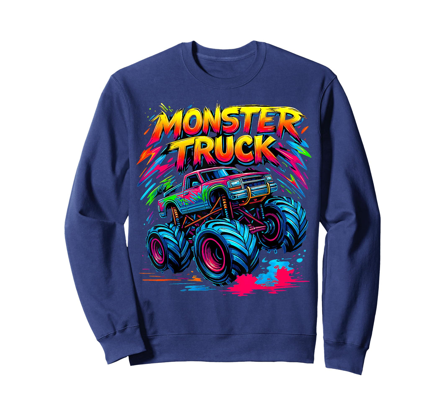 Monster Truck Retro Colorful Graffiti s Youth Adults T-Shirt