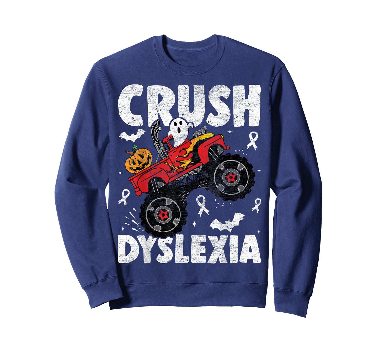Crush Dyslexia Awareness Monster Truck Red Kids Boys Girls T-Shirt