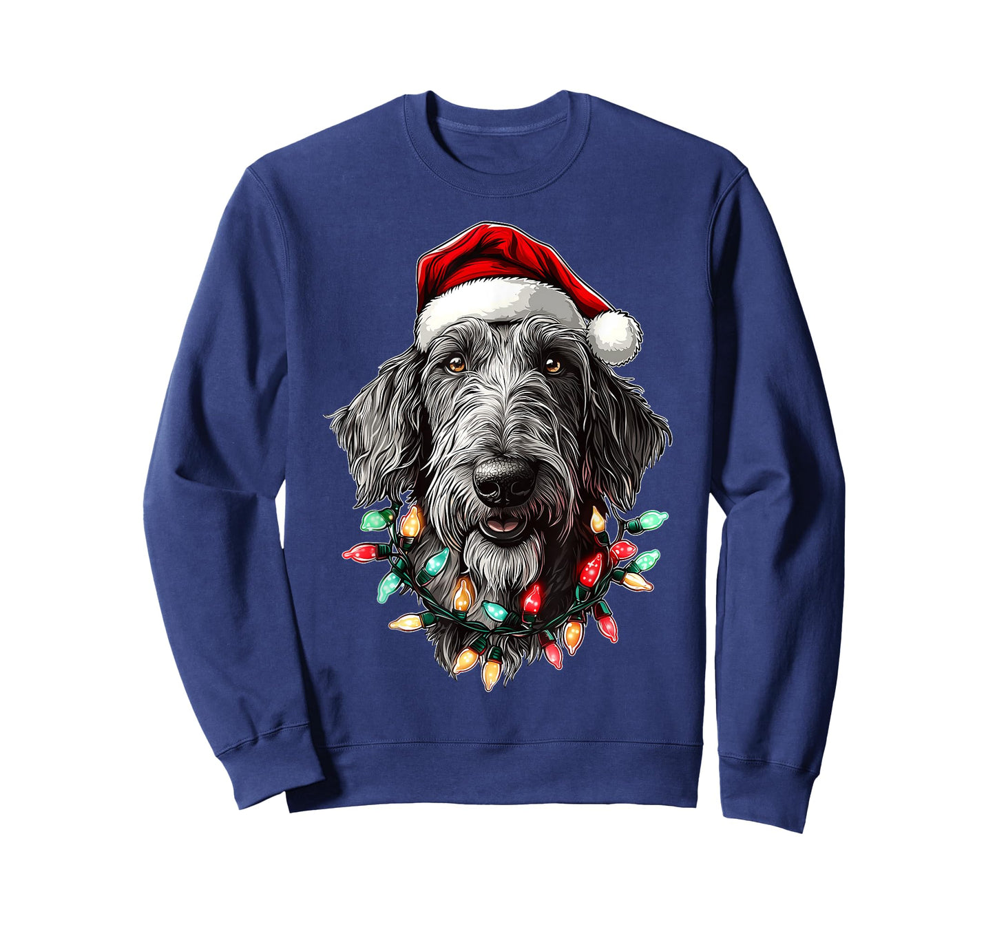 Irish Wolfhound Dog Christmas Hat Xmas T-Shirt for Men Women Kids