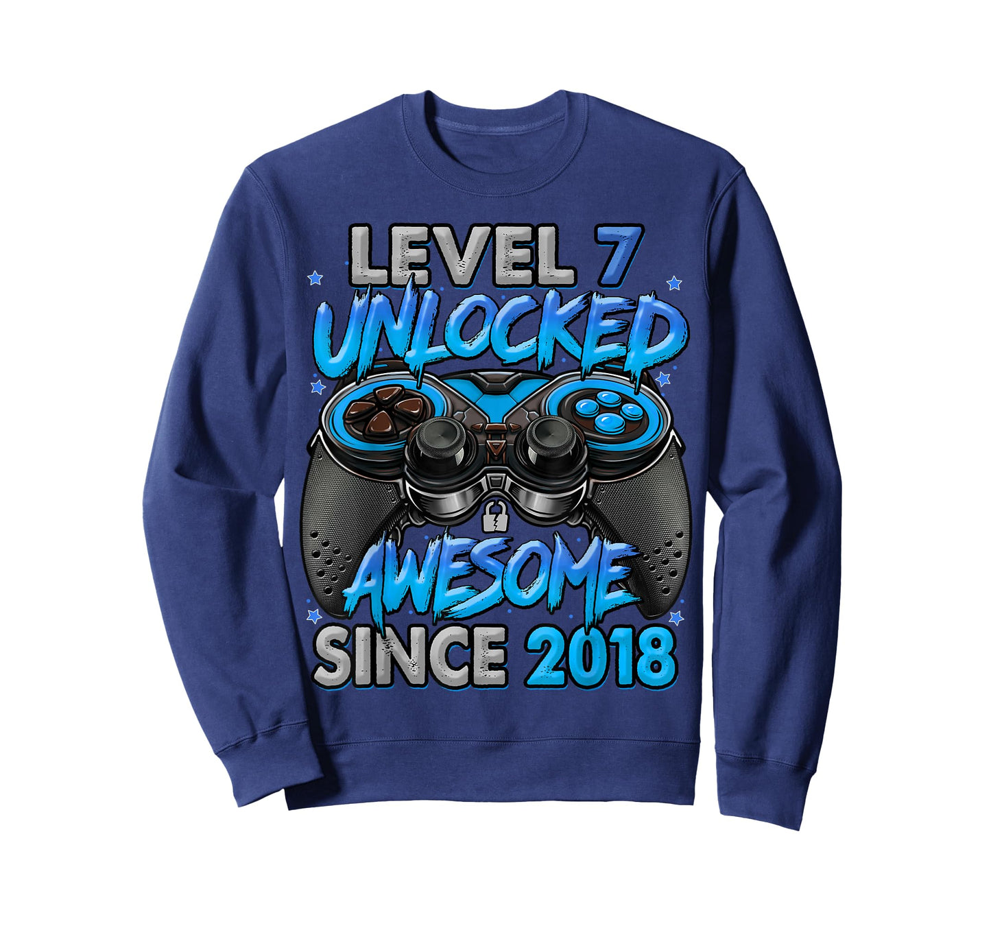 Level 7 Unlocked Awesome Since 2018 7th Birthday Gaming T-Shirt