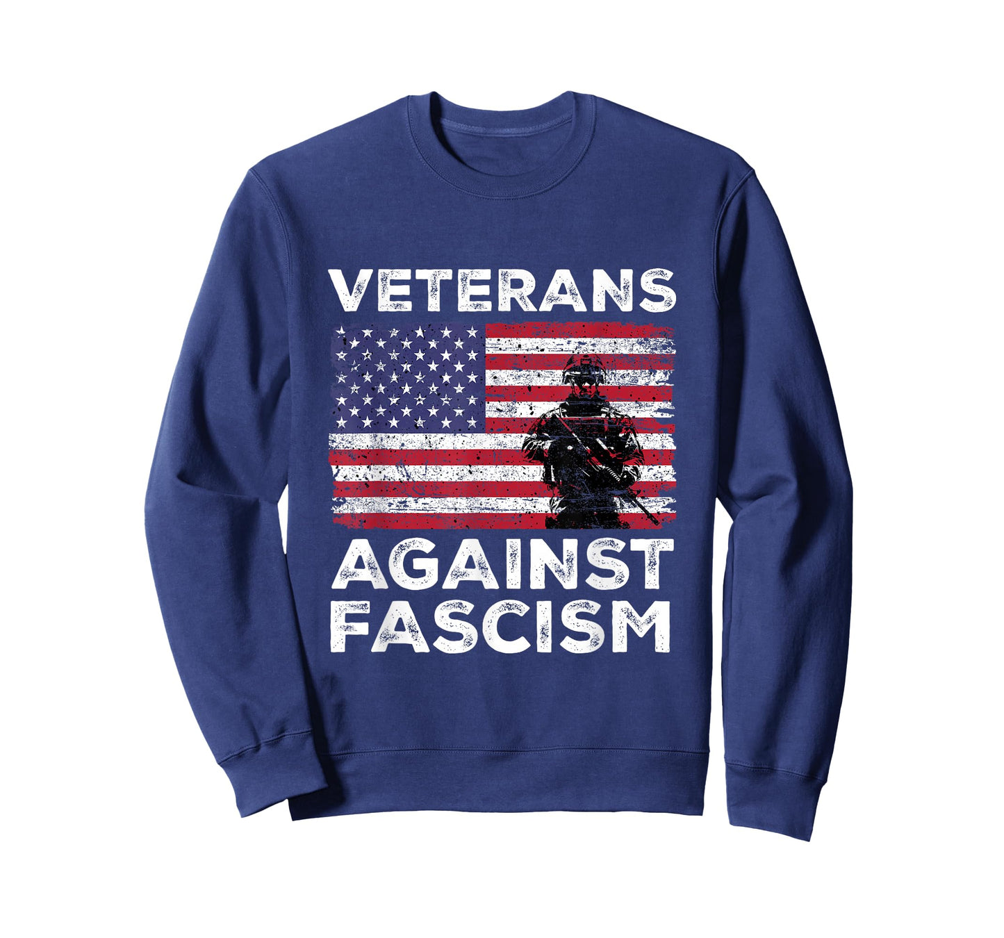 Veterans Against Fascism Vintage US Army Patriotic Soldier T-Shirt