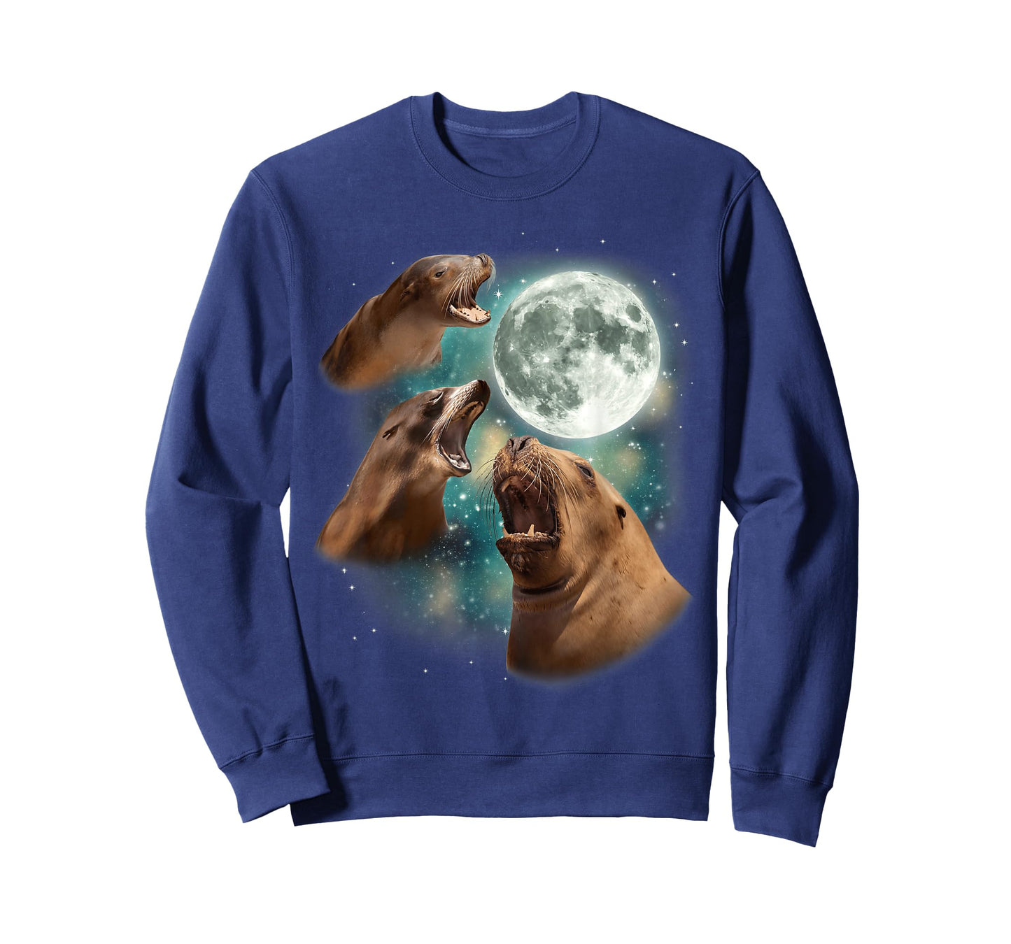 Three Seal Moon | 3 Arctic Pinniped Arfing Seal Ocean Parody T-Shirt