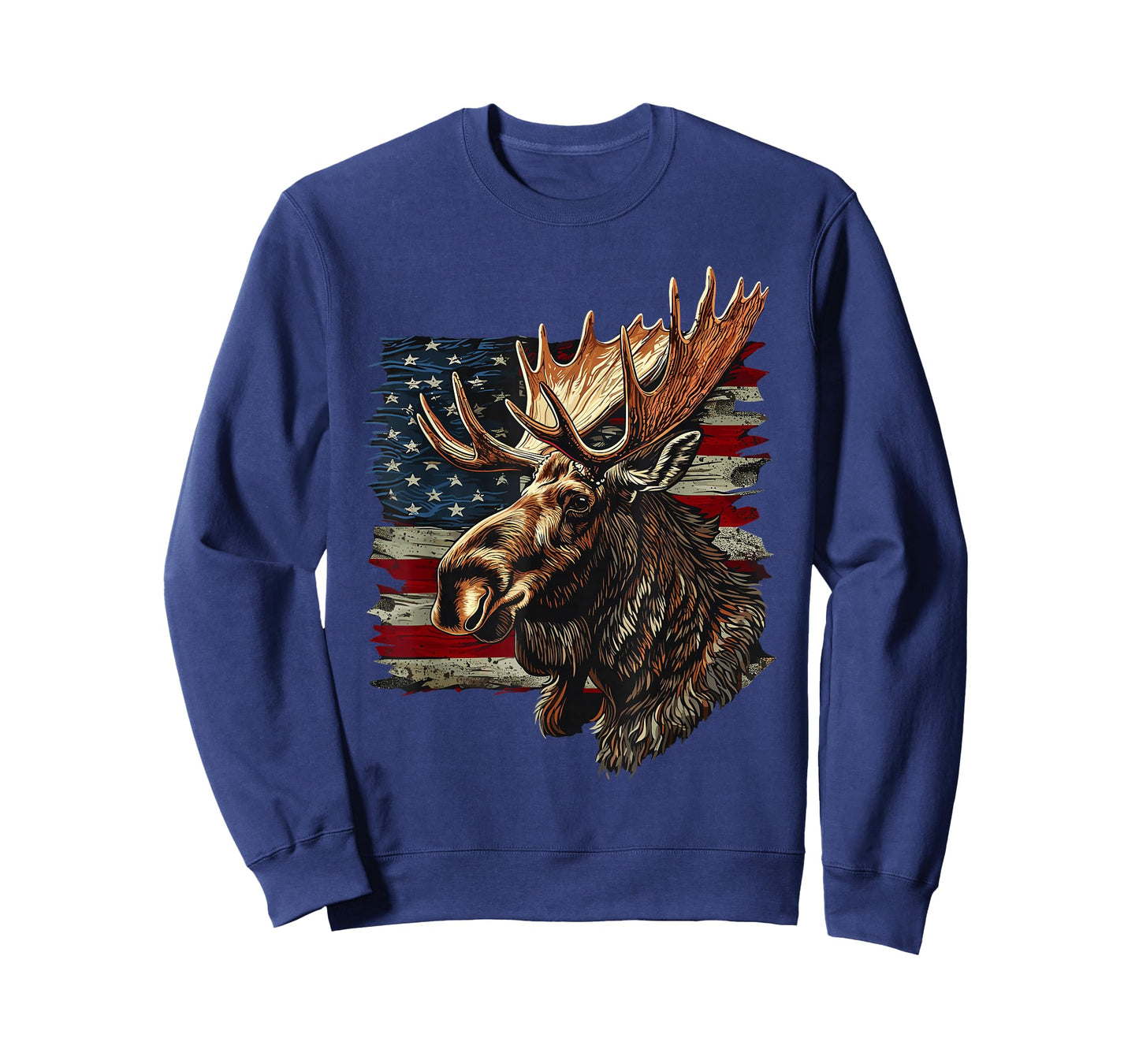 Moose Patriotic 4th Of July USA American Flag T-Shirt