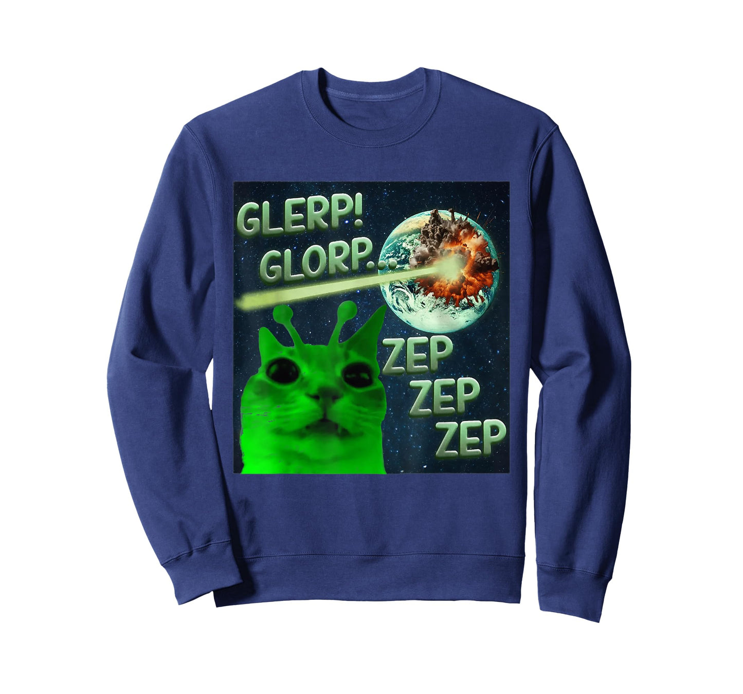 Glerp Glorp Funny Alien Cat Meme Weird Brainrot Men Women T-Shirt