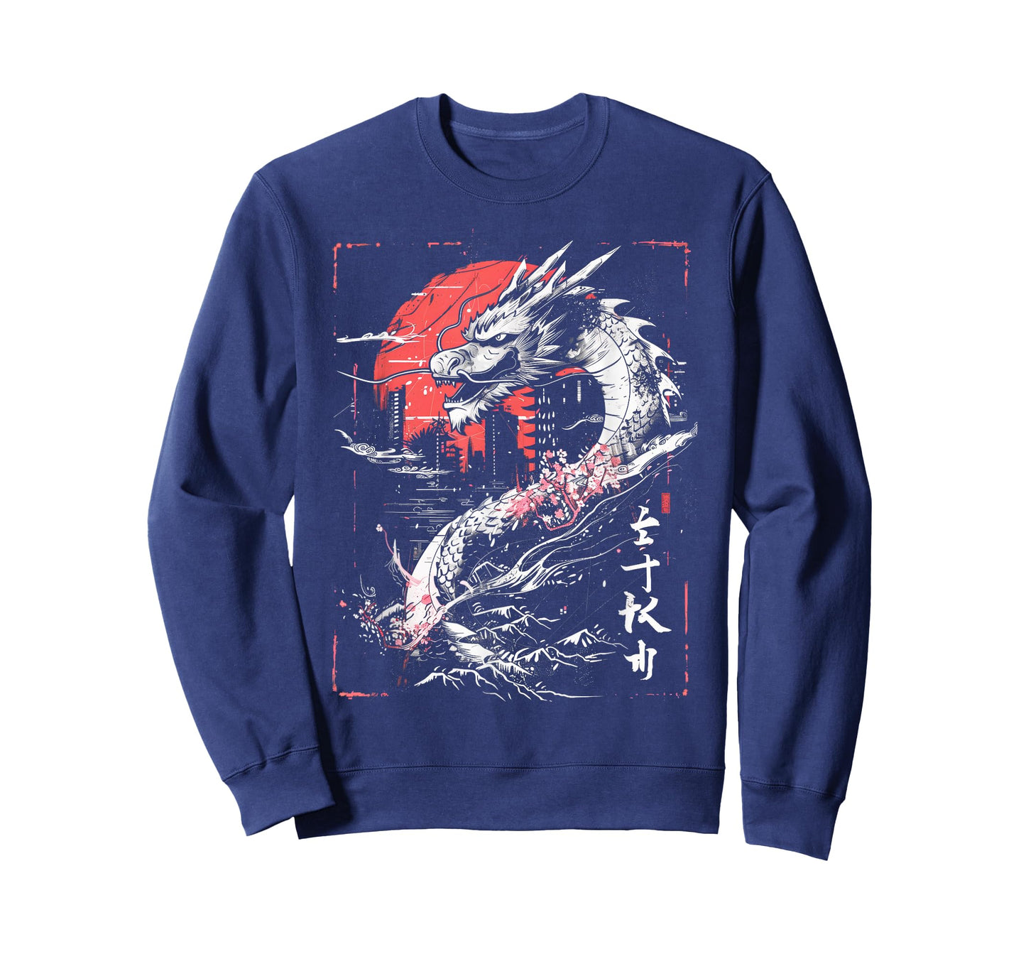 Anime Japanese Goth Cyberpunk City Dragon Art Mythology T-Shirt