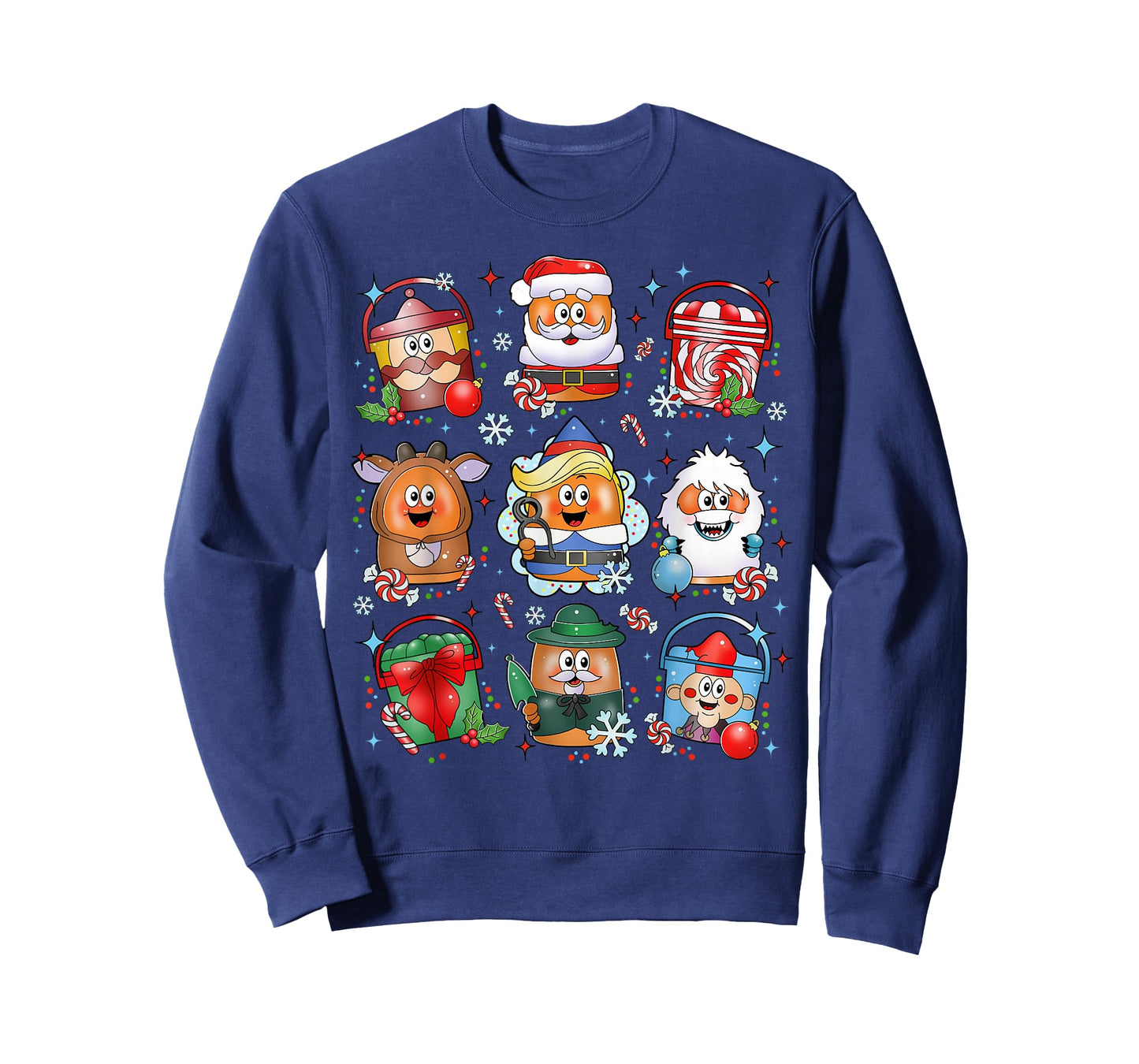 Funny Chicken Nuggets Santa Claus Reindeer Merry Christmas T-Shirt